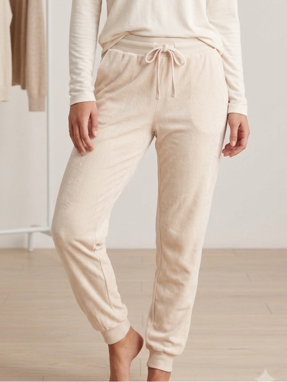 True Religion Cream Drawstring Jogger Pants